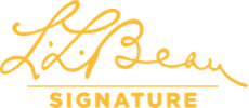 L L Bean Signature logo in yellow cursive font with the word "SIGNATURE" in uppercase below.