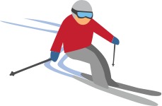 Illustration of a person skiing.