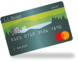 An L. L. Bean Mastercard, slightly tilted.