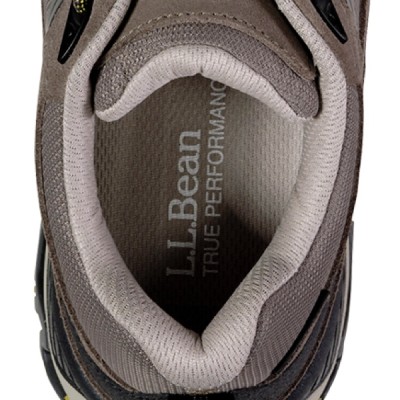 An overhead view of the inside of a hiker boot's thermoregulating lining.