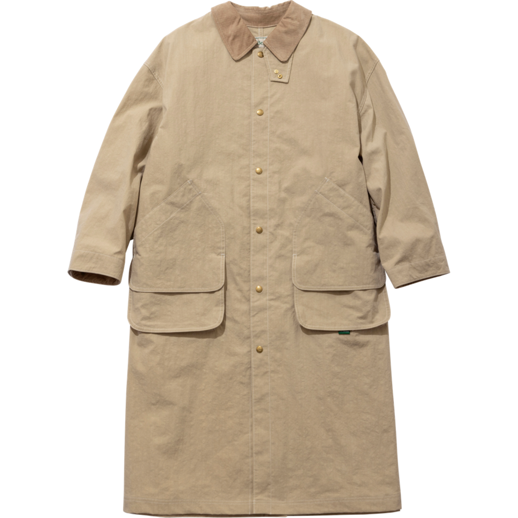 Long, tan color L. L. Bean field coat.