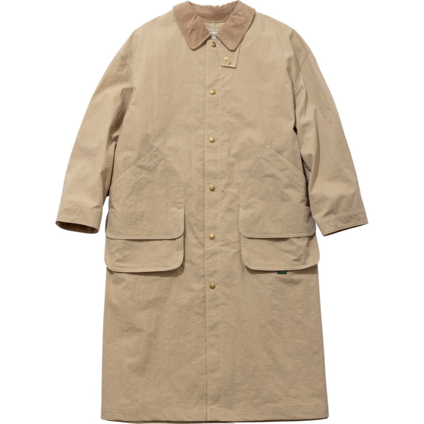 Long, tan color L. L. Bean field coat.