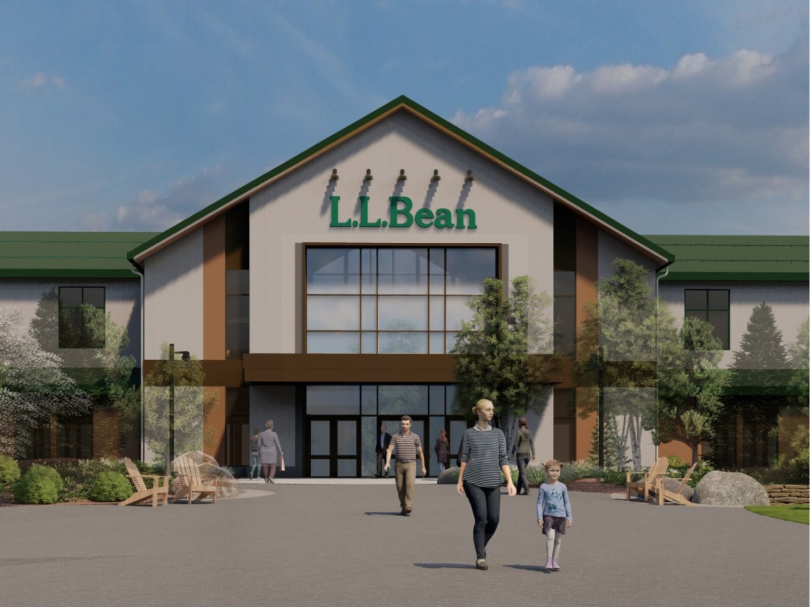 A rendering of the new entrance to the flagship store.