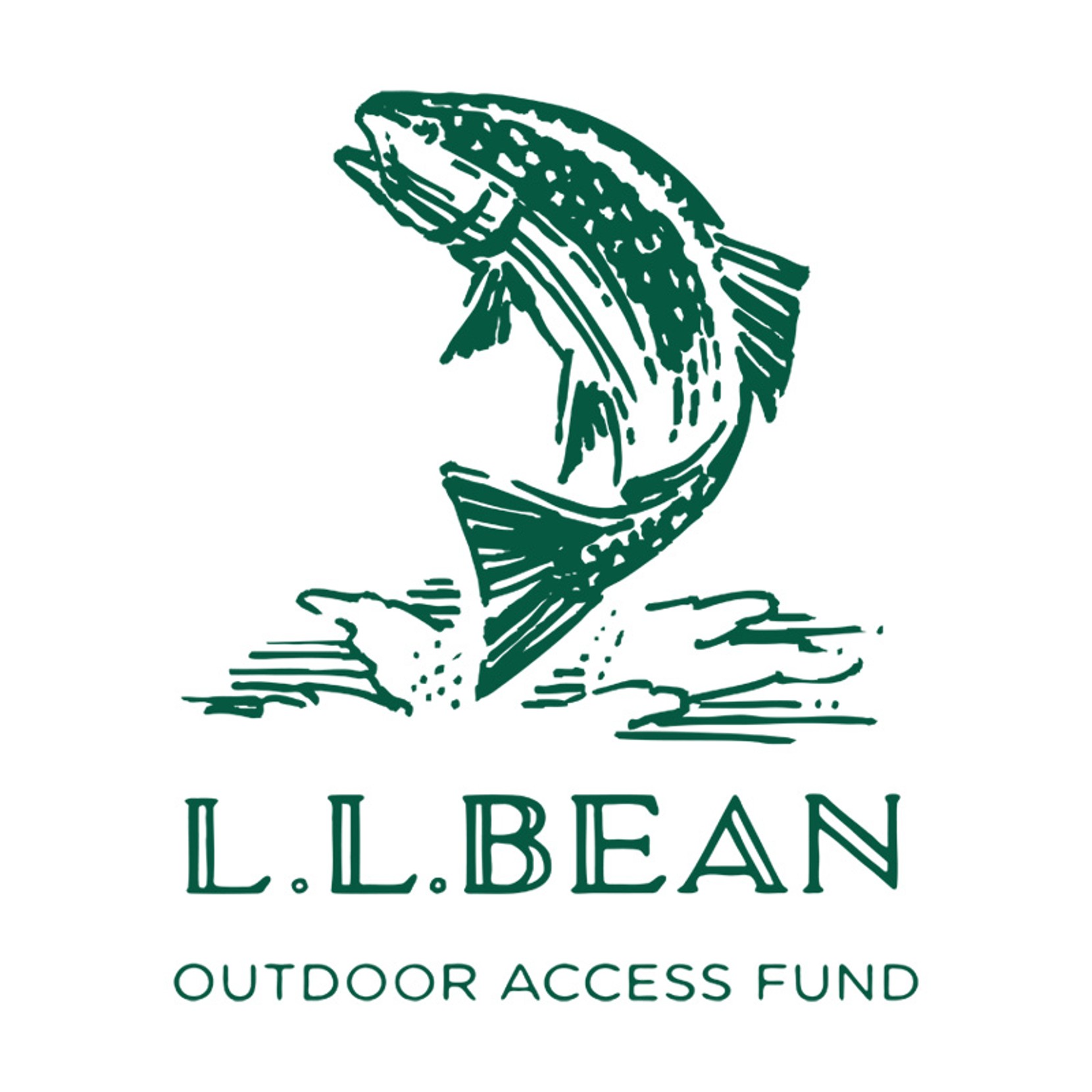 L.L.Bean Outdoor Access Fund logo - fish jumping.