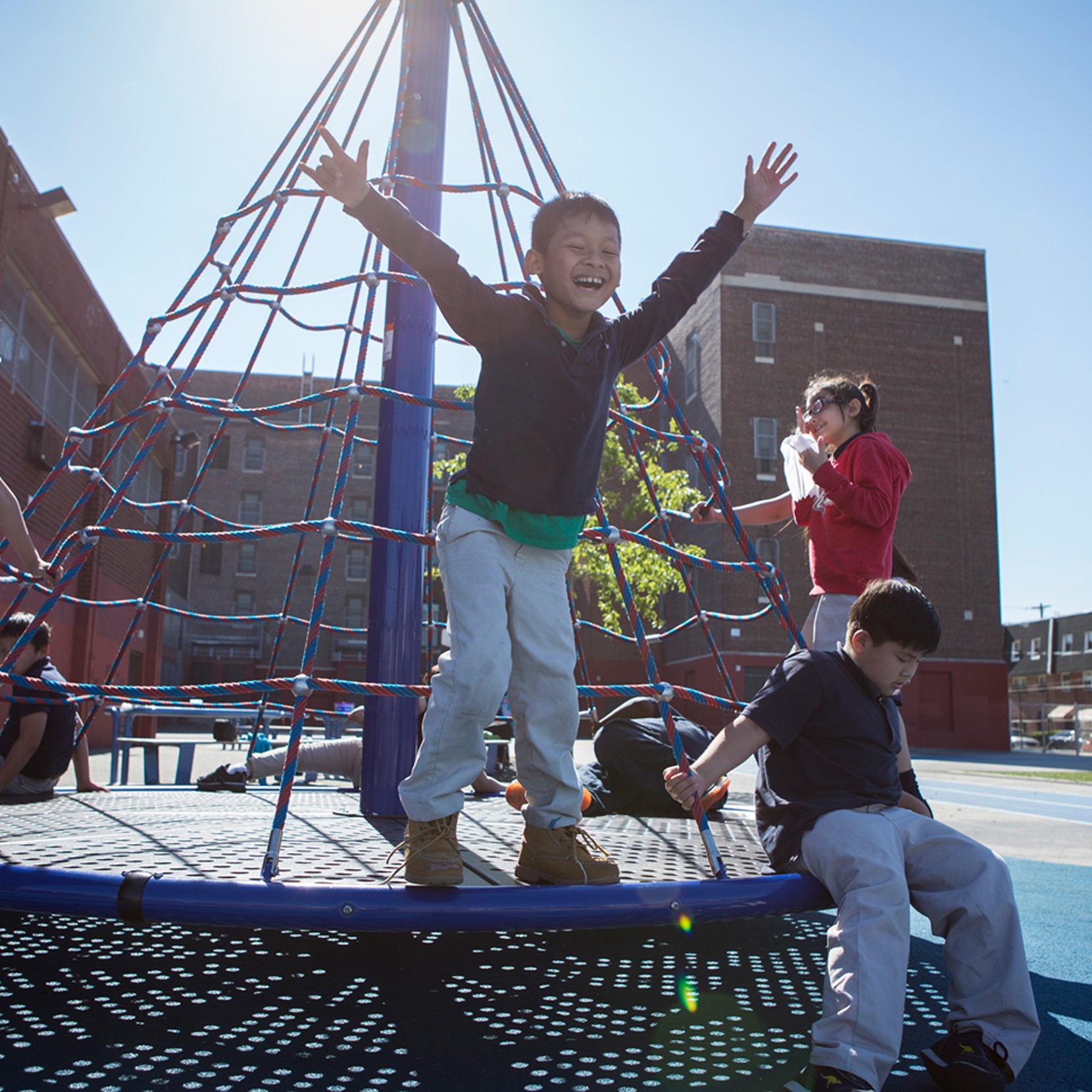 Children playing on a playground