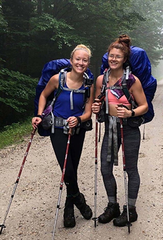 A photo of two L.L.Bean employees during their hike on the Appalachian Trail. 