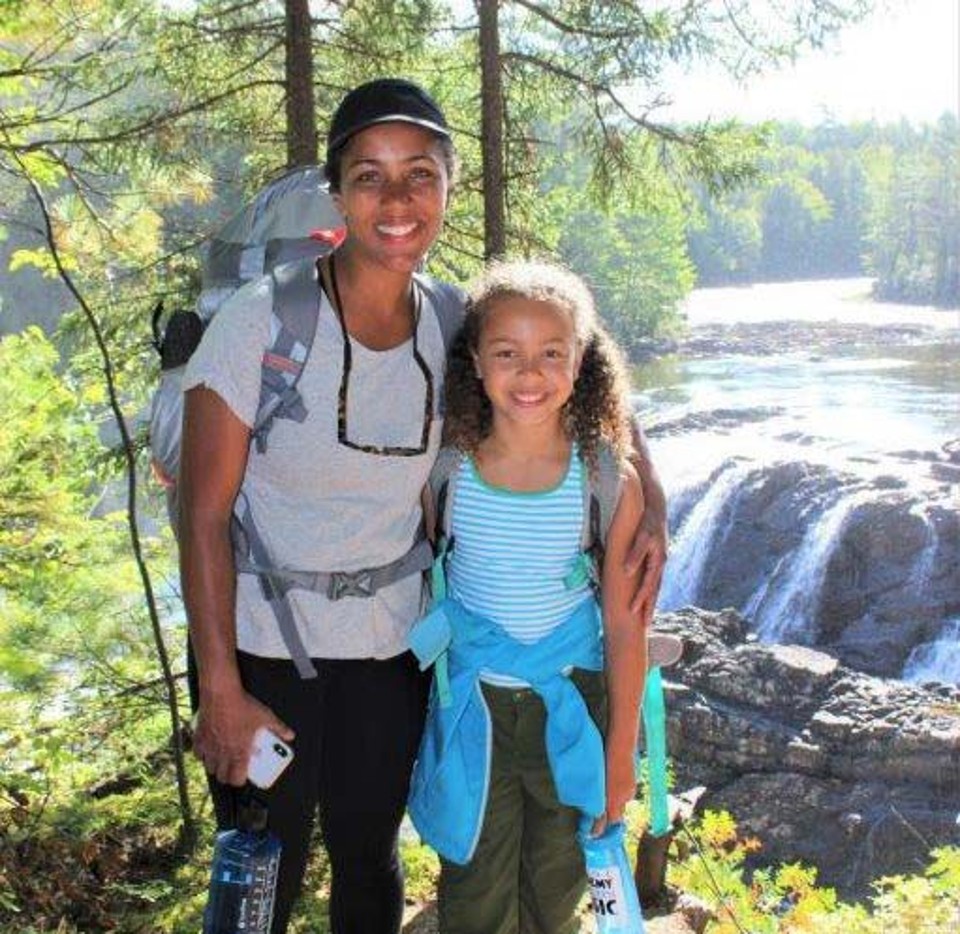 An L.L.Bean employee enjoying a day hiking with her daughter. 