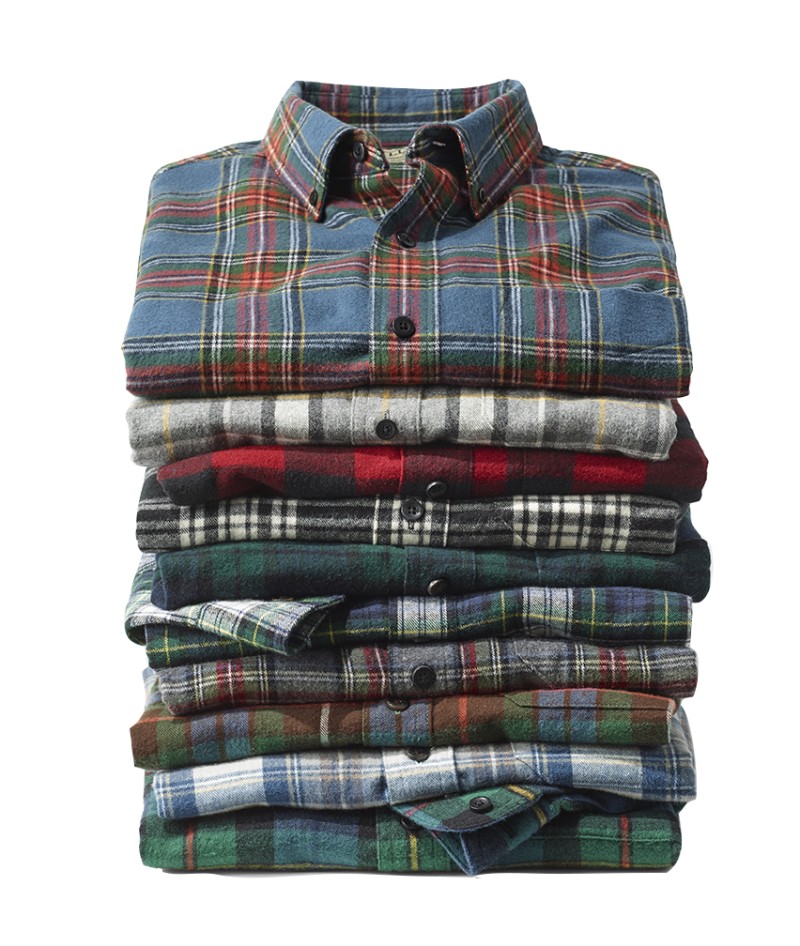A stack of L.L.Bean Flannel Shirts