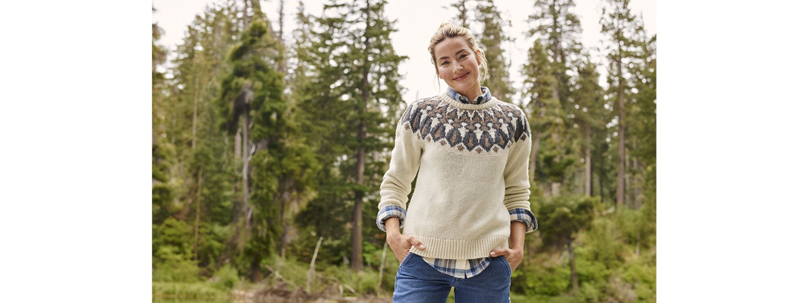 L.L.Bean Ragg Wool Sweater on model