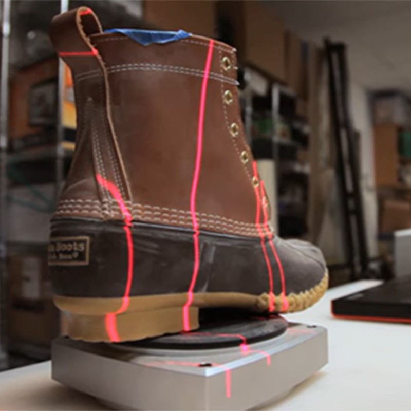 A 3D scan captures the dimensions of the Bean Boot for the original Bootmobile in 2012. 
