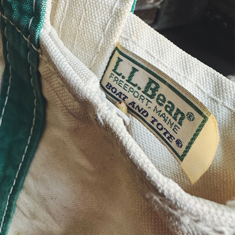 Label on a vintage L.L.Bean Boat and Tote