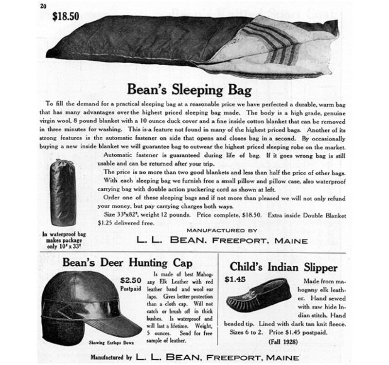 Bean's Sleeping Bag, circa 1928