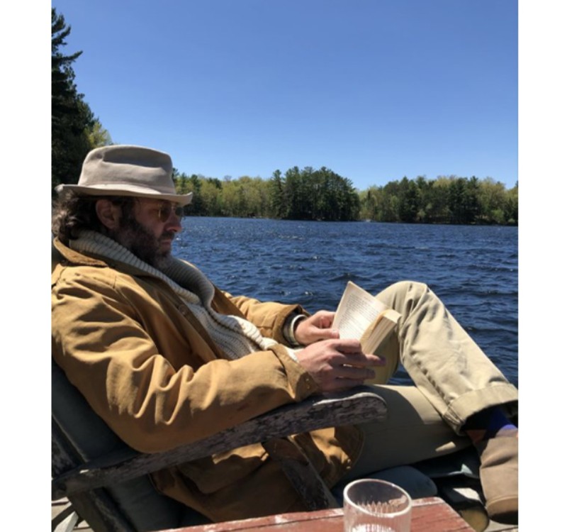 David reading at Pine Lake