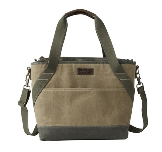 INSULATED WAXED-CANVAS TOTE, MEDIUM