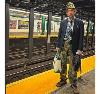 Mordechai Rubinstein, pictured here with one of his many L.L.Bean Boat and Totes