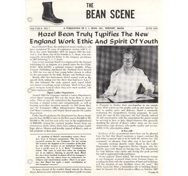 The Bean Scene newsletter from 1976, highlighting Hazel Bean