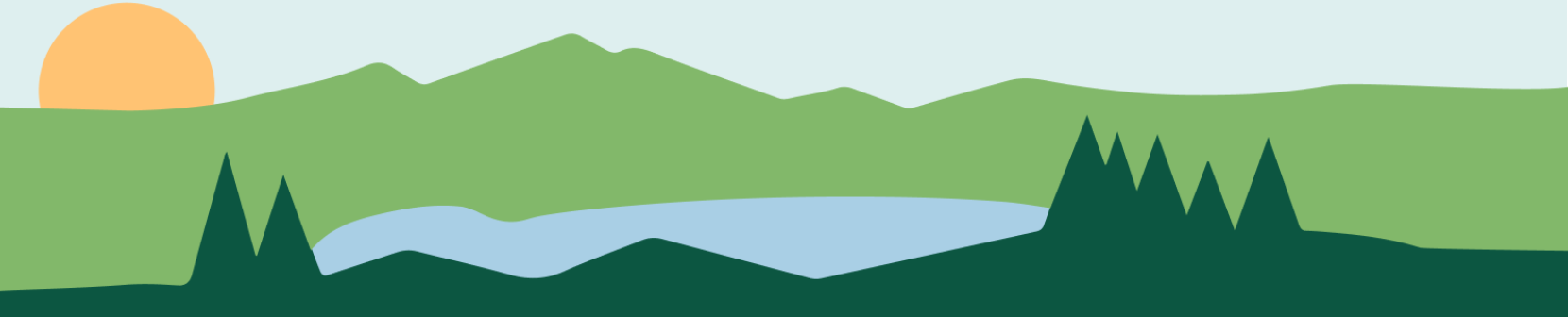 Graphic Landscape with a rising sun